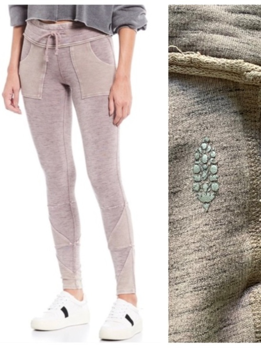 Free People FP Movement Kyoto High Rise Leggings in Pink Mocha Taupe XS